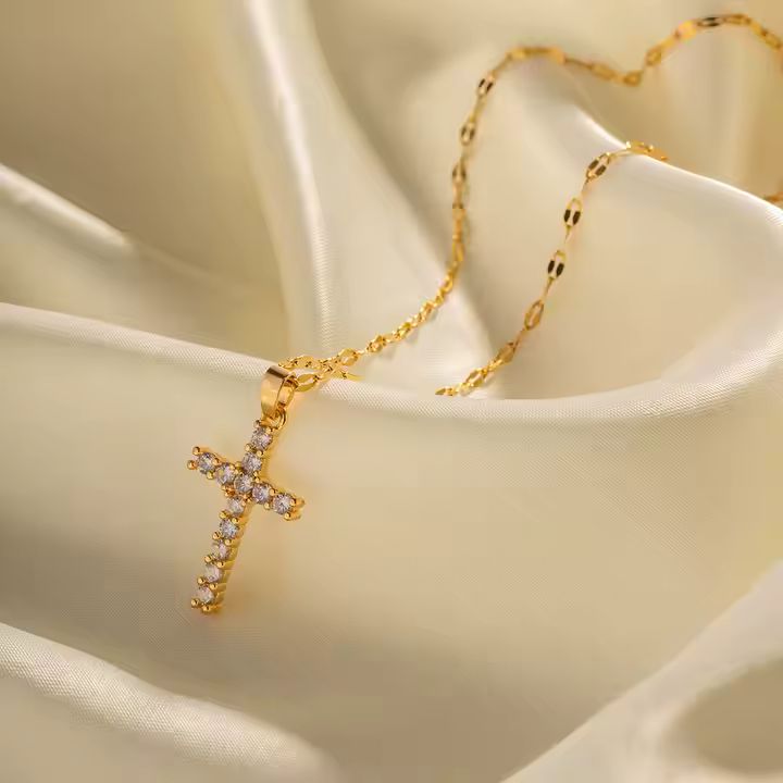 18K Gold Cross Necklace