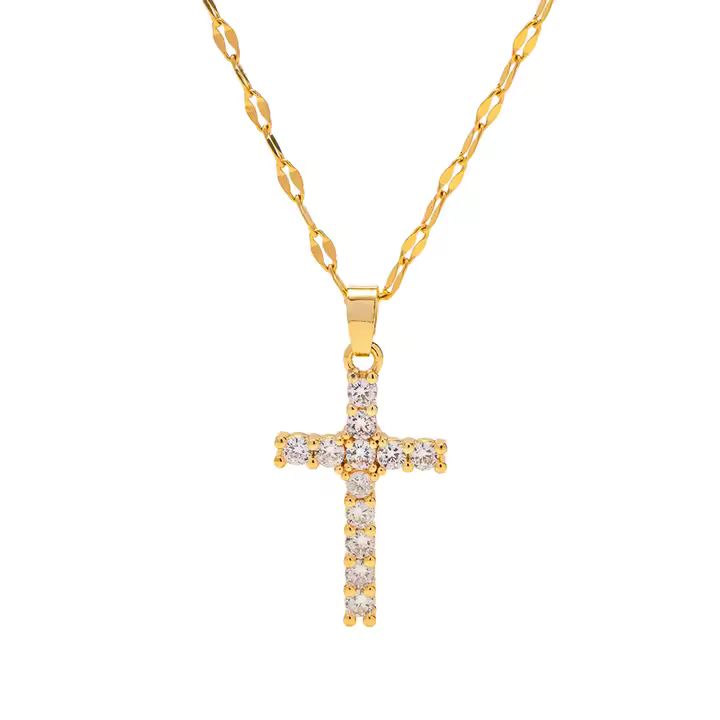 18K Gold Cross Necklace