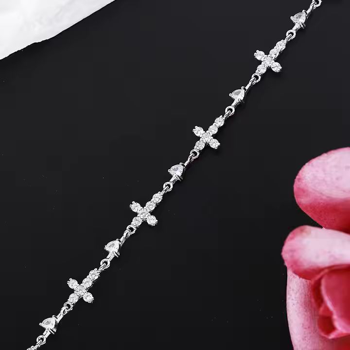 Sterling Silver Cross Bracelet