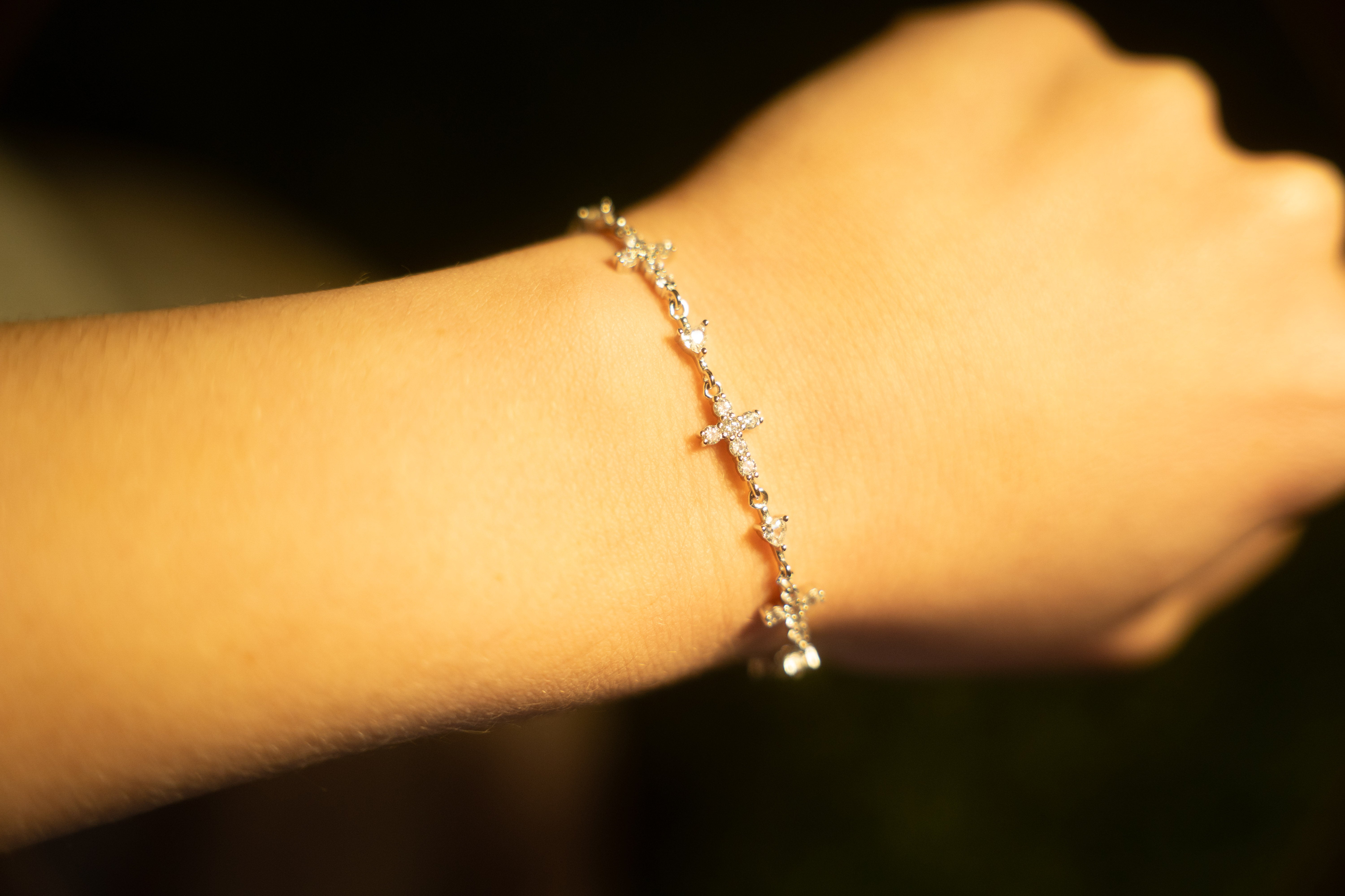 Sterling Silver Cross Bracelet